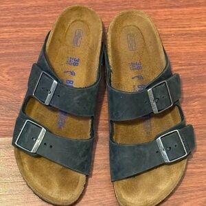 Birkenstock Black Arizona Two-Strap Sandals